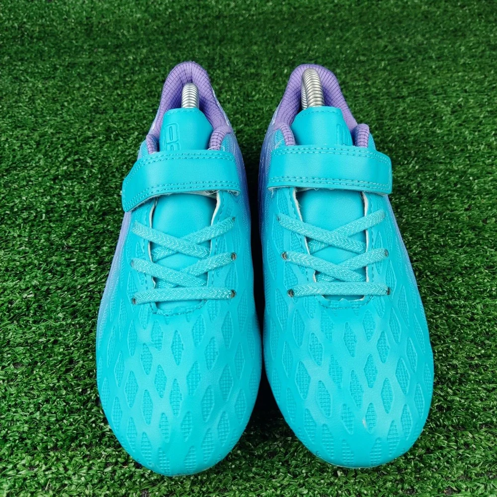 Deja Tu Huella Soccer Cleats Kids 3 Teal Purple Gradient Firm Ground Athletic
